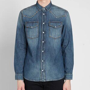 Valentino Garavani  Rockstud Untitled Western Denim Shirt Blue Men’s Italy
